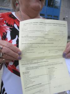 Anti-fracking campaigner with unconditional bail form
