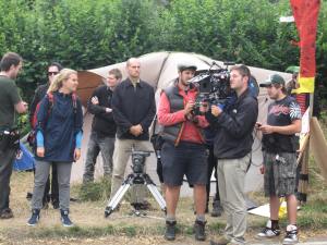 One of many film crews