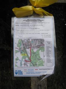 Footpath diversion near drilling site