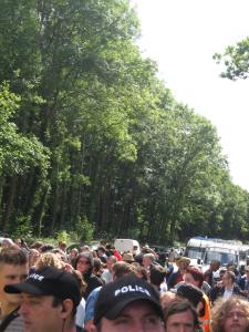 Inside the police lines