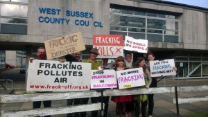 Campaigners outside nearby West Sussex County Council offices today (2/10/13)