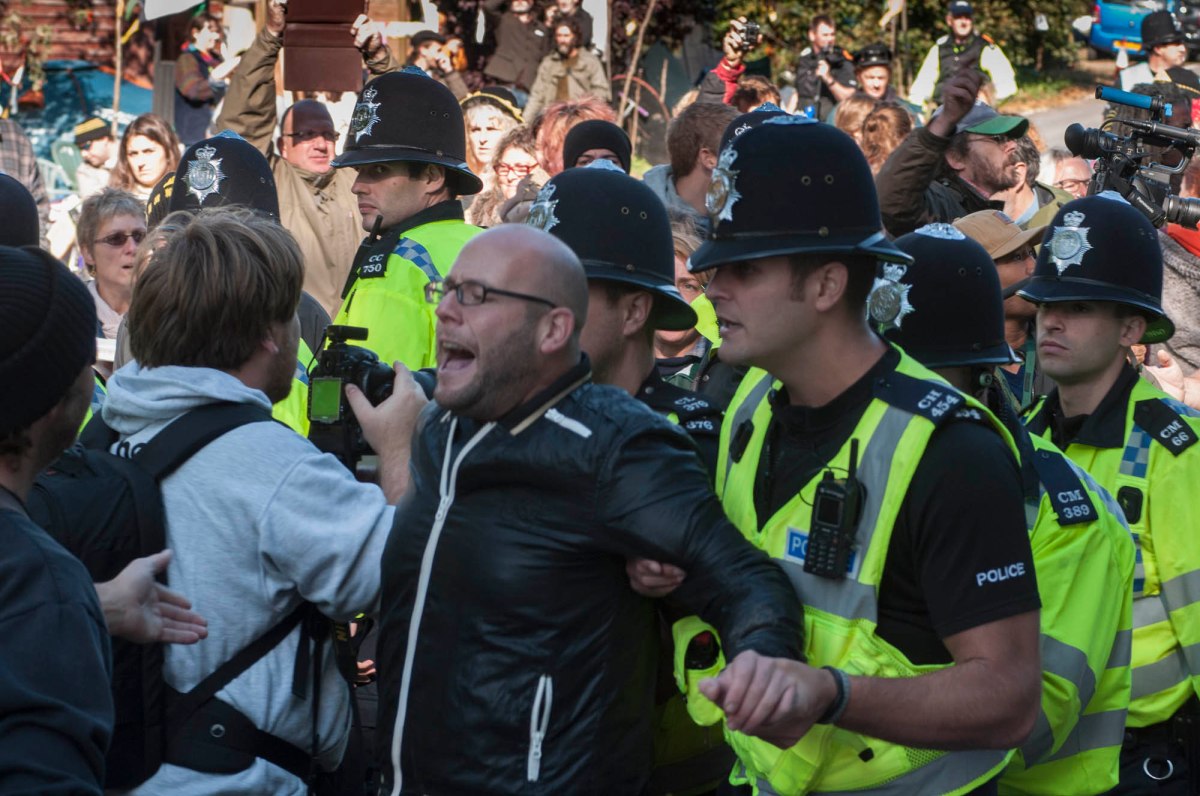 Simon Welsh's arrest at Balcombe on September 10th 2013 Picture by David Burr