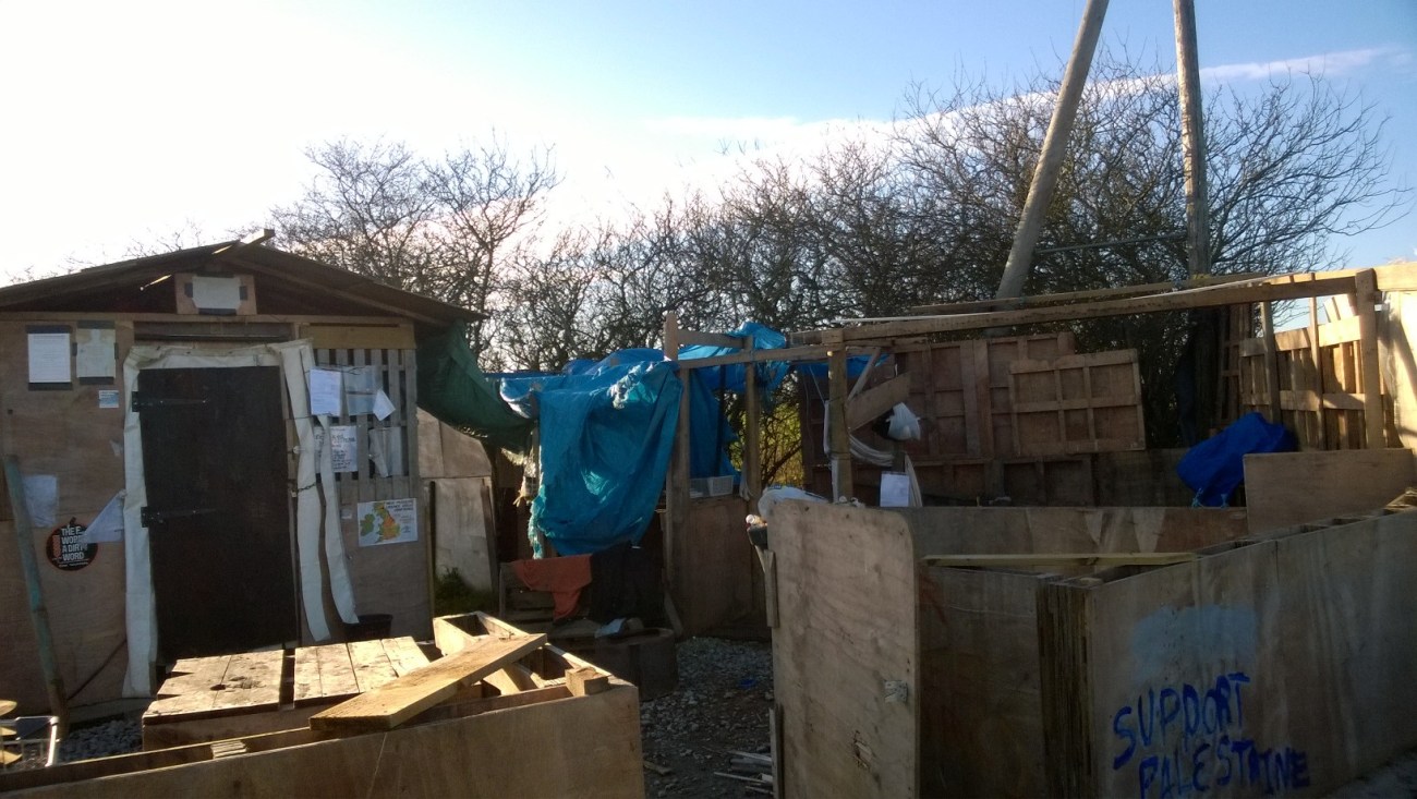 The camp next to Rathlin's West Newton drill site