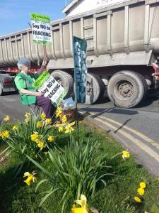 Campaigner at Broughton Crossroads. Picture by Joe Gilmour
