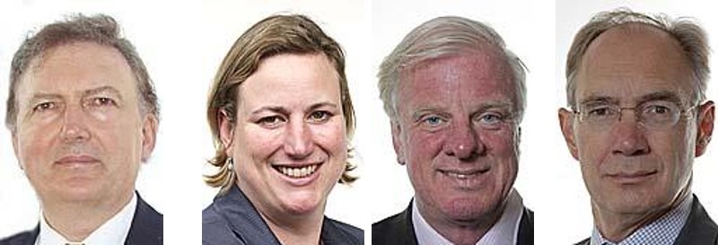 From left: MPs Sir Greg Knight, Antoinette Sandbach, Sir Edward Leigh, Andrew Turner