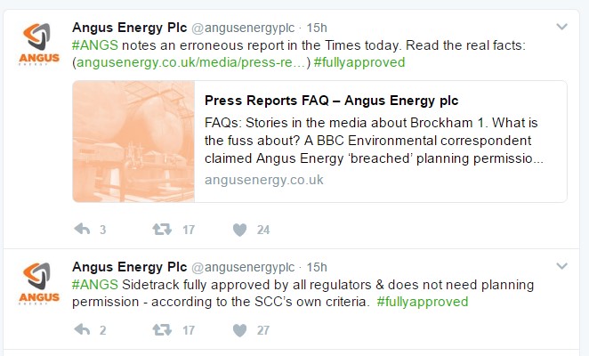 Angus Energy tweet 170320