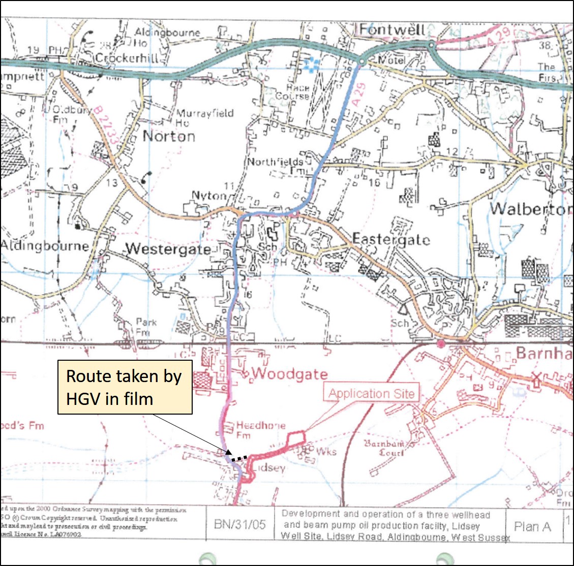Blue route for Section 106 agreement