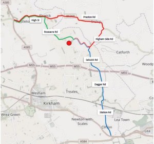 Cuadrilla Roseacre Wood proposed traffic routes