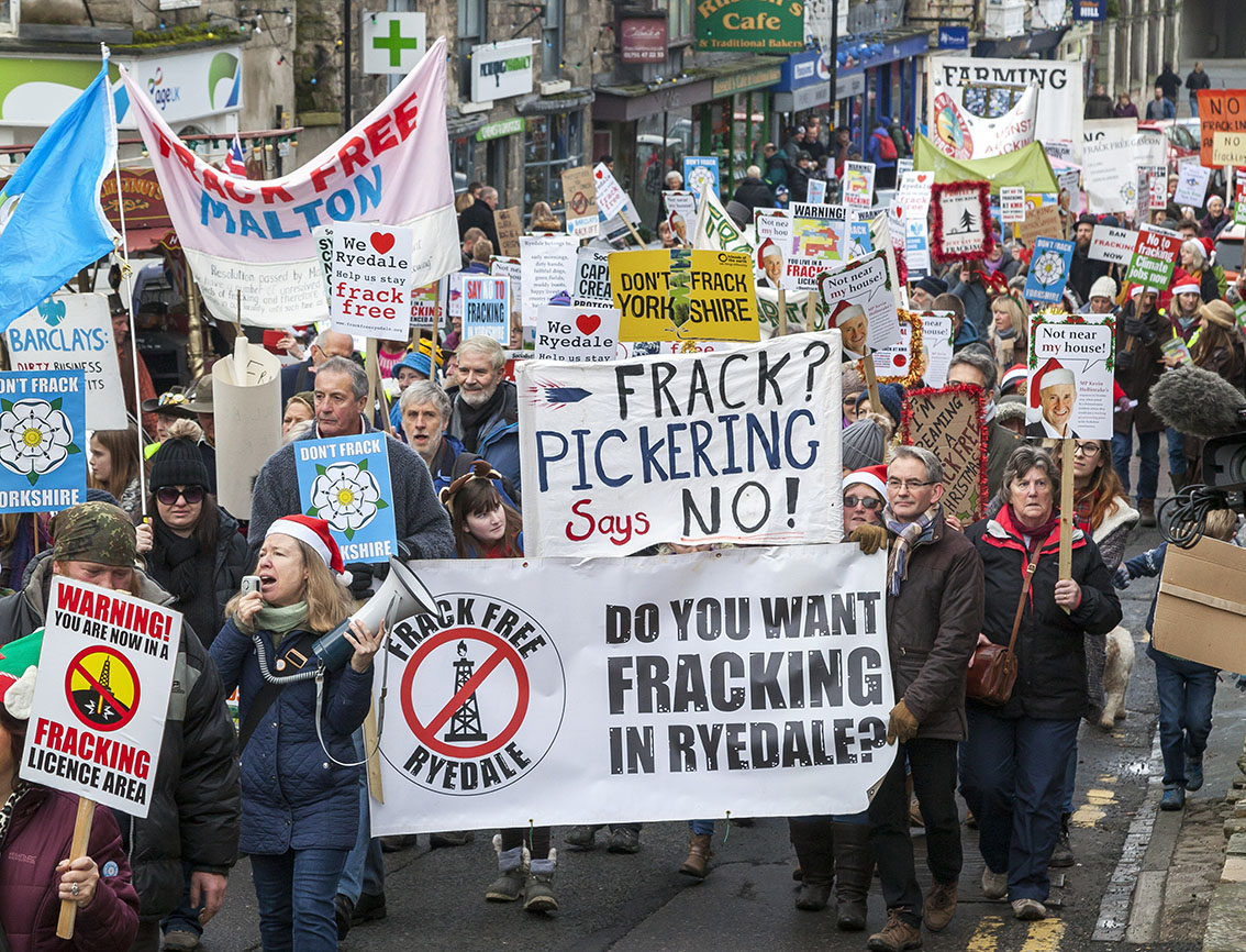 Protesters on Frack Free Pickering march and rallyPickering, North Yorkshire