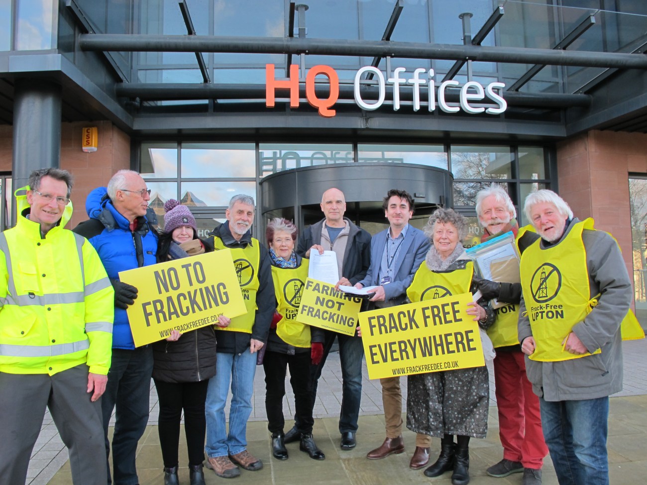 Ellesmere Port petition hand-in Frack Free Dee