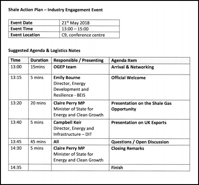 180820 FOI on Claire Perry meeting agenda