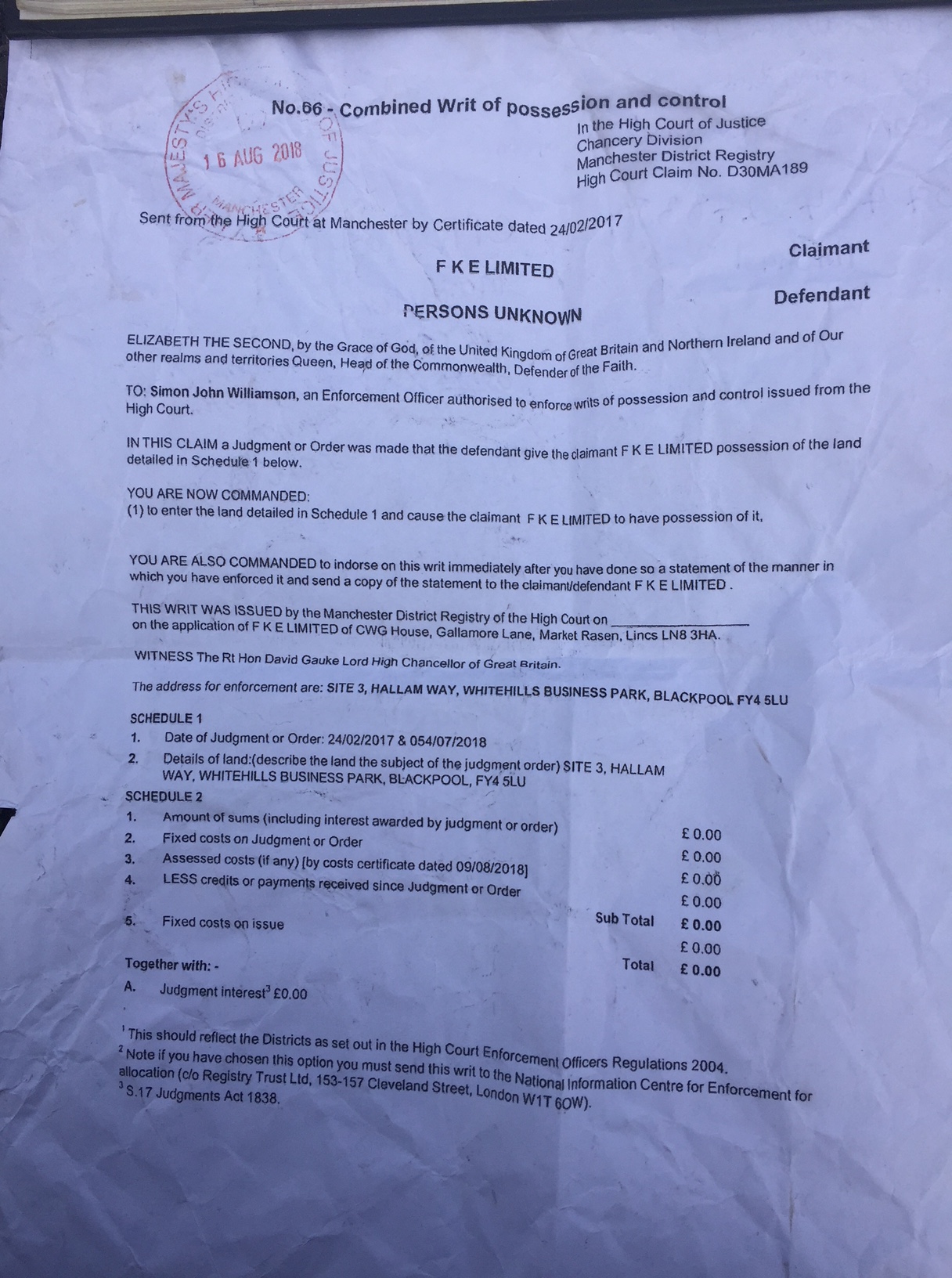 180904 High Court order Whitehills Business Park