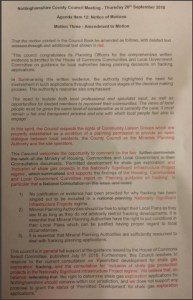 180920 Notts CC motion on shale gas consultation