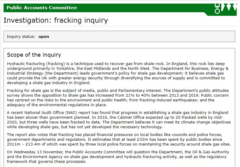 191028 PAC investigation on fracking