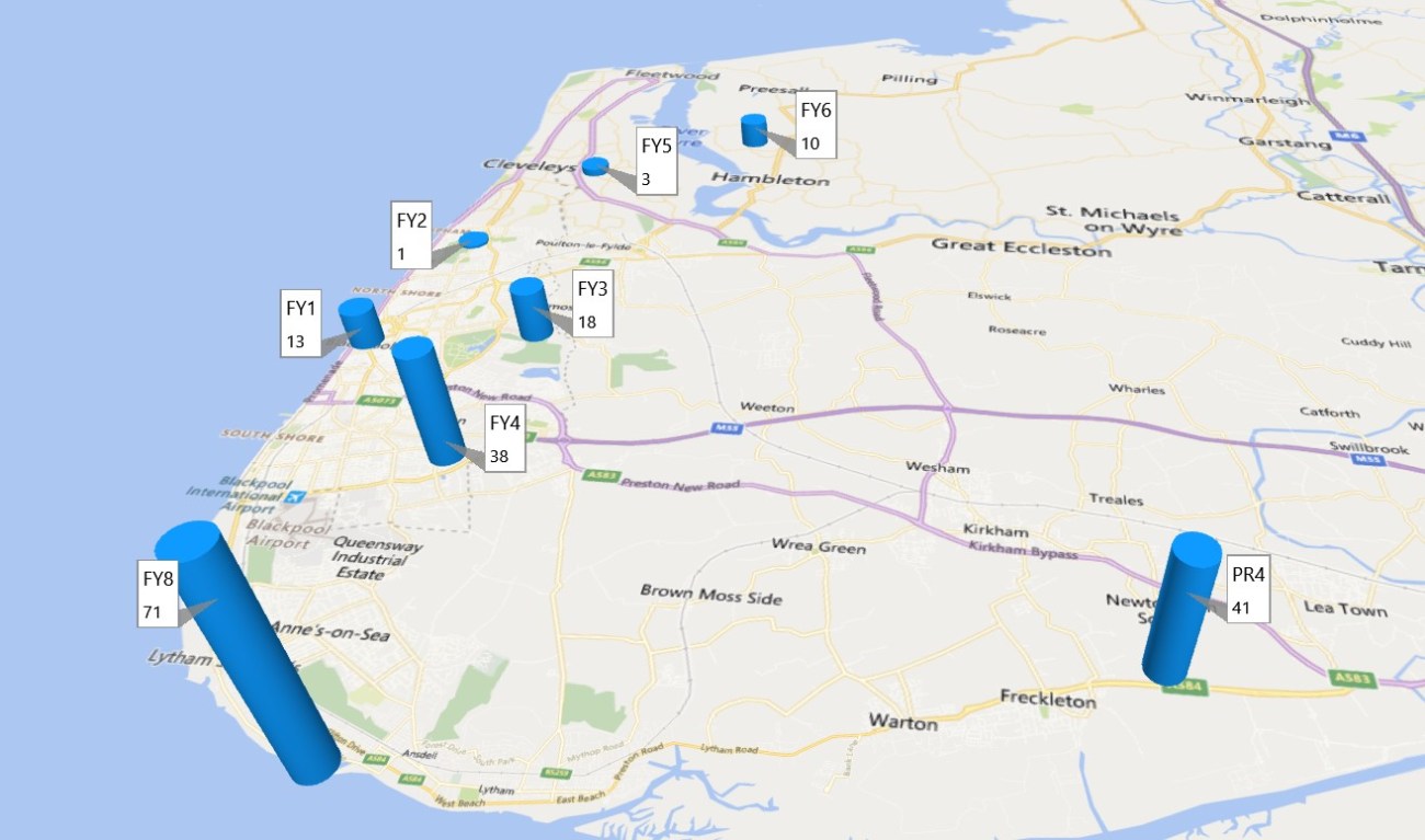 Fracking damage stats map
